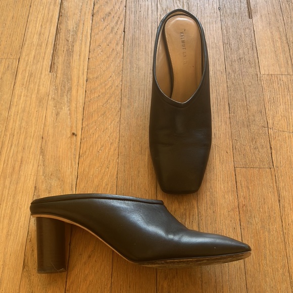Helmut Lang Shoes - Helmut Lang square toe mule pumps